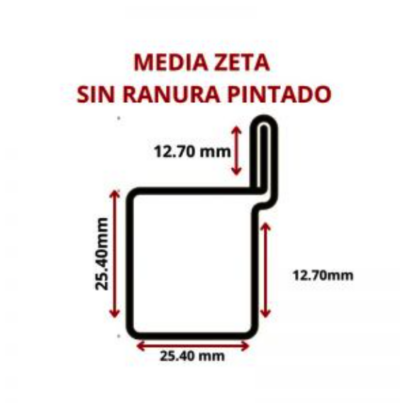 MEDIA ZETA CON RANURA PINTADA